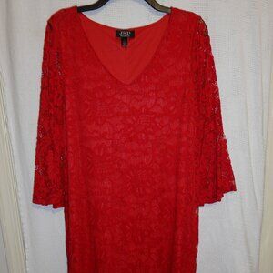 GORGEOUS PREOWNED JSP WOMANS RED PARTY DRESS SIZE 1X